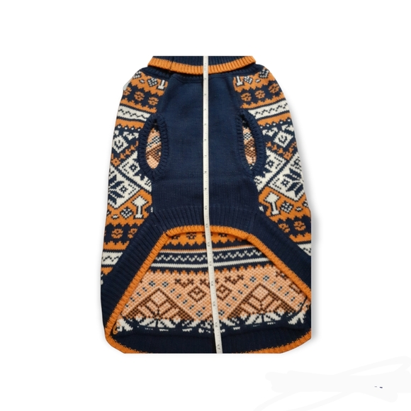 Pet sweater Orange Orange Navy white sz Med Nwtgs Dog shirt - Picture 5 of 11